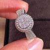 Wholesale Women's Light Luxury Geometric Copper Ring With Micro Inlaid Simulated Diamonds And Zircon Design