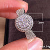 Wholesale Women's Light Luxury Geometric Copper Ring With Micro Inlaid Simulated Diamonds And Zircon Design
