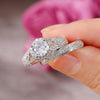 Wholesale Women's Light Luxury Geometric Copper Ring With Zirconia
