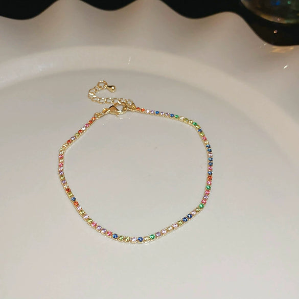 Wholesale Women's Light Luxury Geometric Copper Zircon Bracelet