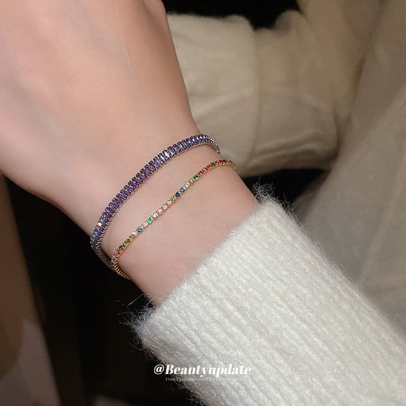 Wholesale Women's Light Luxury Geometric Copper Zircon Bracelet
