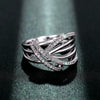 Wholesale Women's Light Luxury Geometric Copper Zircon Irregular Multicircle Winding Ring Jewelry