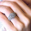 Wholesale Women's Light Luxury Geometric Cross Copper Zirconia Rings Set