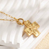 Wholesale Women's Light Luxury Geometric Cross Stainless Steel 18K Gold Plated Ot Chain Necklace
