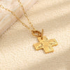 Wholesale Women's Light Luxury Geometric Cross Stainless Steel 18K Gold Plated Ot Chain Necklace