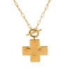 Wholesale Women's Light Luxury Geometric Cross Stainless Steel 18K Gold Plated Ot Chain Necklace