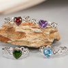 Wholesale Women's Light Luxury Geometric Crystal Gemstone Ring S925 Sterling Silver