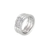 Wholesale Women's Light Luxury Geometric Czech Diamond 316L Stainless Steel Gold Plated Multilayer Ring Jewelry