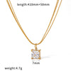 Wholesale Women's Light Luxury Geometric Diamondencrusted Rhinestone Pendant Oshaped Chain Stainless Steel Necklace With Vacuum Real Gold Plating