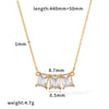 Wholesale Women's Light Luxury Geometric Diamondencrusted Rhinestone Pendant Oshaped Chain Stainless Steel Necklace With Vacuum Real Gold Plating