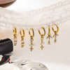 Wholesale Women's Light Luxury Geometric Diamondencrusted Stainless Steel Earrings With Pvd Furnace Vacuum Real Gold Plating