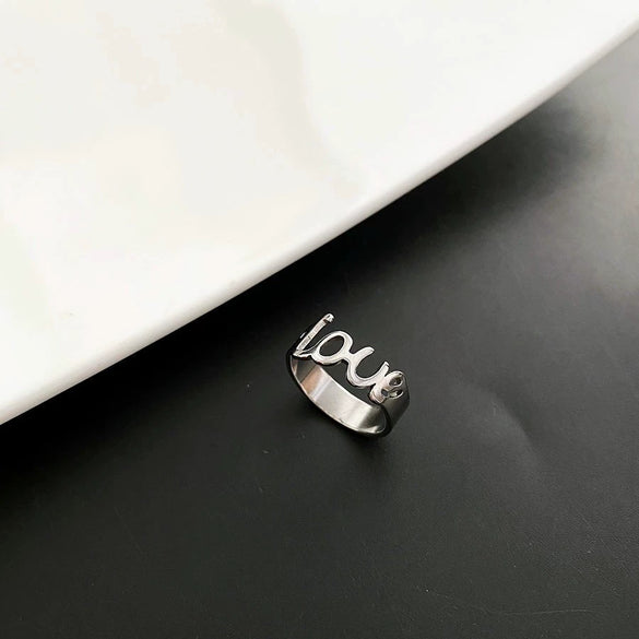Wholesale Women's Light Luxury Geometric Doublelayer Gem Titanium Steel Electroplated Round Ring