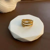 Wholesale Women's Light Luxury Geometric Doublelayer Gem Titanium Steel Electroplated Round Ring