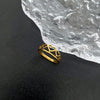 Wholesale Women's Light Luxury Geometric Doublelayer Gem Titanium Steel Electroplated Round Ring
