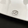 Wholesale Women's Light Luxury Geometric Doublelayer Gem Titanium Steel Electroplated Round Ring