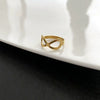 Wholesale Women's Light Luxury Geometric Doublelayer Gem Titanium Steel Electroplated Round Ring
