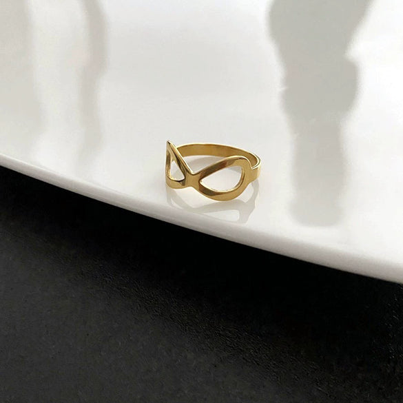Wholesale Women's Light Luxury Geometric Doublelayer Gem Titanium Steel Electroplated Round Ring