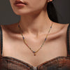 Wholesale Women's Light Luxury Geometric Drop Shape Cat's Eye Stone And Stainless Steel Electroplated Collarbone Necklace