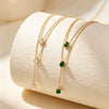 Wholesale Women's Light Luxury Geometric Drop Shape Stainless Steel Zircon Necklace With Vacuum Electroplating In Furnace