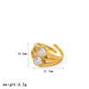 Wholesale Women's Light Luxury Geometric Drop Shape Titanium Steel And Stainless Steel Ring With Diamonds Pvd Furnace Vacuum Real Gold Plated