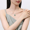 Wholesale Women's Light Luxury Geometric Eggshaped Floral Emerald Diamond 925 Sterling Silver Necklace Cross Chain