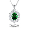 Wholesale Women's Light Luxury Geometric Eggshaped Floral Emerald Diamond 925 Sterling Silver Necklace Cross Chain