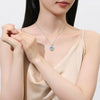 Wholesale Women's Light Luxury Geometric Eggshaped Floral Emerald Diamond 925 Sterling Silver Necklace Cross Chain