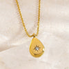 Wholesale Women's Light Luxury Geometric Eightpointed Star Stainless Steel Electroplated Pendant Necklace With Oshaped Chain