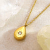 Wholesale Women's Light Luxury Geometric Eightpointed Star Stainless Steel Electroplated Pendant Necklace With Oshaped Chain