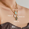 Wholesale Women's Light Luxury Geometric Enamel Oildrip Tulip Oval Goldplated Stainless Steel Pendant Clavicle Necklace
