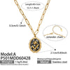 Wholesale Women's Light Luxury Geometric Enamel Oildrip Tulip Oval Goldplated Stainless Steel Pendant Clavicle Necklace