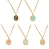 Wholesale Women's Light Luxury Geometric Enamel Oildrip Tulip Oval Goldplated Stainless Steel Pendant Clavicle Necklace