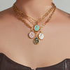 Wholesale Women's Light Luxury Geometric Enamel Oildrip Tulip Oval Goldplated Stainless Steel Pendant Clavicle Necklace