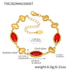 Wholesale Women's Light Luxury Geometric Faceted Glass Stone Hollow Heart Stitching Stainless Steel Goldplated Bracelet