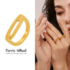 Wholesale Women's Light Luxury Geometric Ferris Wheel Horseshoe Hollow Design Stainless Steel 18K Gold Pvd Electroplated Ring