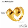 Wholesale Women's Light Luxury Geometric Ferris Wheel Irregular Ring Stainless Steel 18K Gold Pvd Plated
