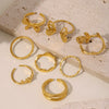 Wholesale Women's Light Luxury Geometric Ferris Wheel Irregular Split Ring Combination Stainless Steel Titanium Steel Pvd Plated 18K Gold Color Preservation Ring