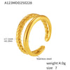Wholesale Women's Light Luxury Geometric Ferris Wheel Irregular Split Ring Combination Stainless Steel Titanium Steel Pvd Plated 18K Gold Color Preservation Ring