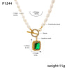 Wholesale Women's Light Luxury Geometric Ferris Wheel Pendant Necklace With Stainless Steel Freshwater Pearl Zircon And Electroplated Titanium Steel