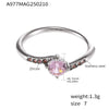 Wholesale Women's Light Luxury Geometric Ferris Wheel Ring Inlaid With Natural Pink Heart Zircon 18K Gold Plated Titanium Steel