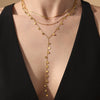 Wholesale Women's Light Luxury Geometric Ferris Wheel Sequin Pendant Tassel Long Yshaped Stainless Steel And Titanium Steel Electroplated Necklace