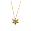 Wholesale Women's Light Luxury Geometric Ferris Wheel Snowflake Zircon Stainless Steel Pendant Clavicle Necklace With 18K Gold Pvd Plating