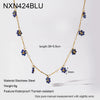 Wholesale Women's Light Luxury Geometric Floral Stainless Steel Clavicle Necklace With Pvd Furnace Vacuum Real Gold Plating