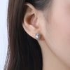 Wholesale Women's Light Luxury Geometric Flower Stud Earrings In 999 Sterling Silver With Micro Inlay