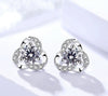 Wholesale Women's Light Luxury Geometric Flower Stud Earrings In 999 Sterling Silver With Micro Inlay