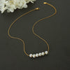 Wholesale Women's Light Luxury Geometric Freshwater Pearl Pendant Necklace With Nonfading Titanium Steel Cross Chain And Electroplating