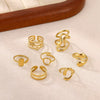 Wholesale Women's Light Luxury Geometric Fruit Inlaid With Gold Stainless Steel Titanium Steel Ring Accessories