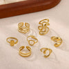 Wholesale Women's Light Luxury Geometric Fruit Inlaid With Gold Stainless Steel Titanium Steel Ring Accessories
