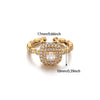 Wholesale Women's Light Luxury Geometric Fruit Pattern Copper Zircon Ring Inlaid With Gold