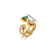 Wholesale Women's Light Luxury Geometric Fruit Pattern Inlaid With Gold Stainless Steel Goldplated Ring Accessories